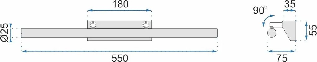 АПЛИК ЗА БАНЯ LED 7W 55CM APP362-1W