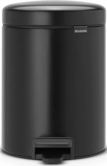 Кош за боклук с педал Brabantia NewIcon 649014, 5 л, Плавно затваряне, Противоплъзгаща основа, Черен