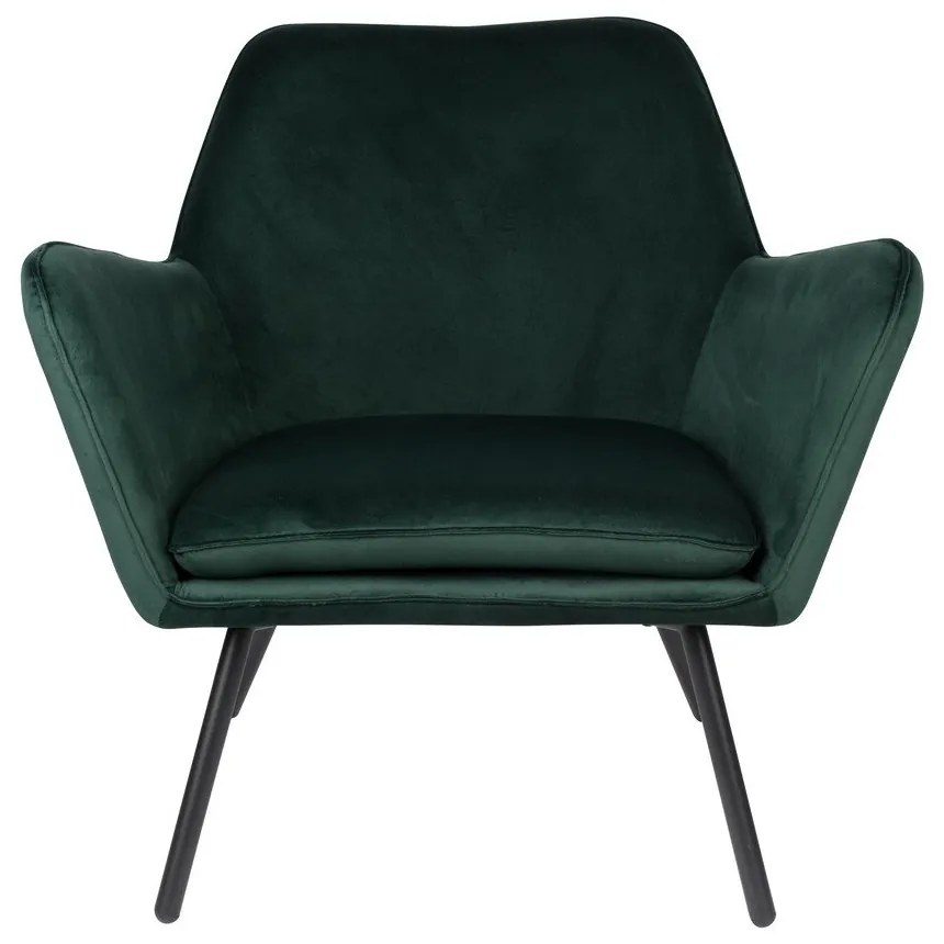 Тъмнозелено кадифено кресло Bon - White Label