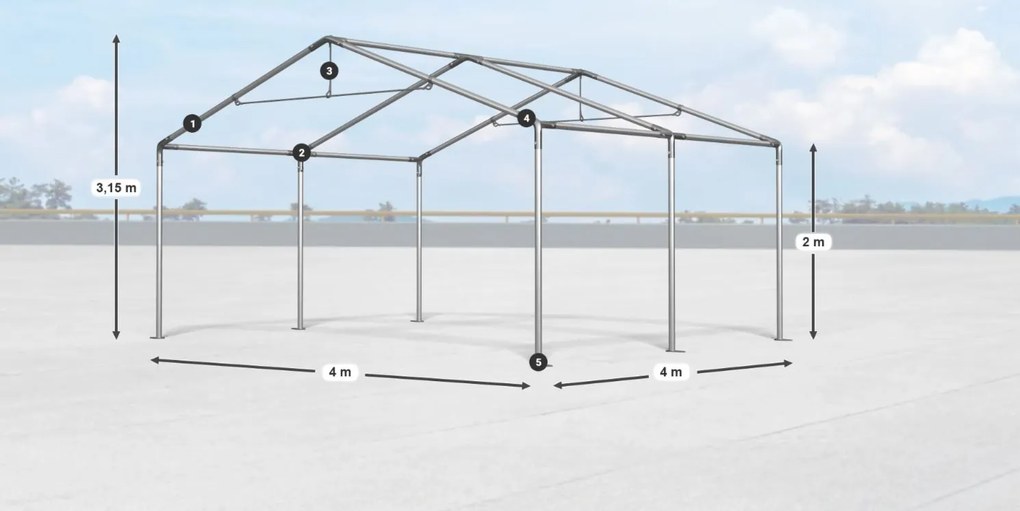 Складово хале/гараж 4x4x2m Comfort PE 240g