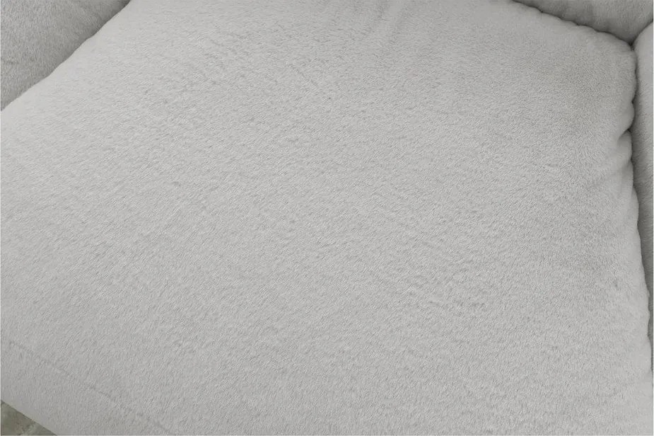 Светлосив пуф от изкуствен косъм Lilibet – Bobochic Paris