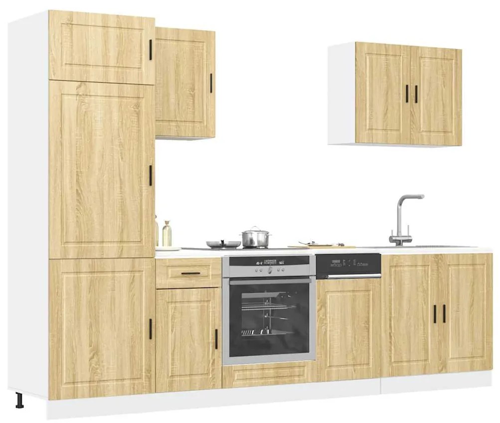 3314784 vidaXL Комплект кухненски шкафове, 7 части, "Porto", дъб сонома, инженерно дърво