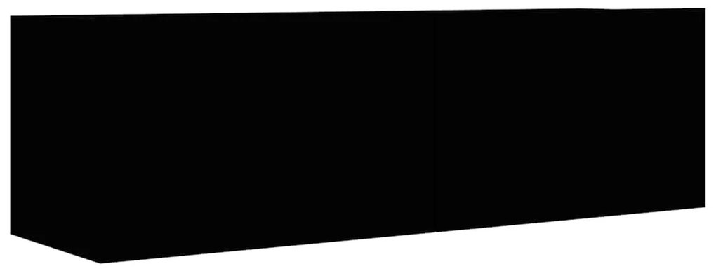 801482 vidaXL ТВ шкаф, черен, 100x30x30 см, инженерно дърво