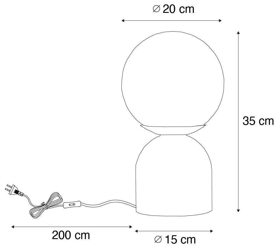Хотелска шик настолна лампа тъмно бронз с прозрачно стъкло - Pallon Trend