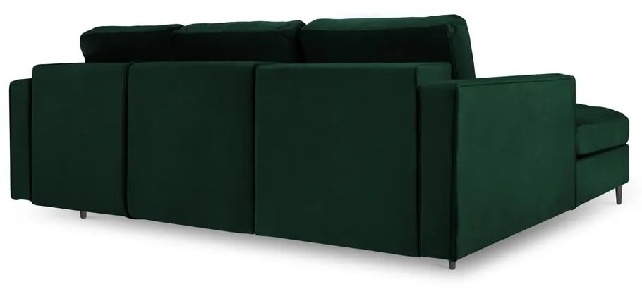 Зелен кадифен ъглов разтегателен диван , ляв ъгъл Santo - Milo Casa