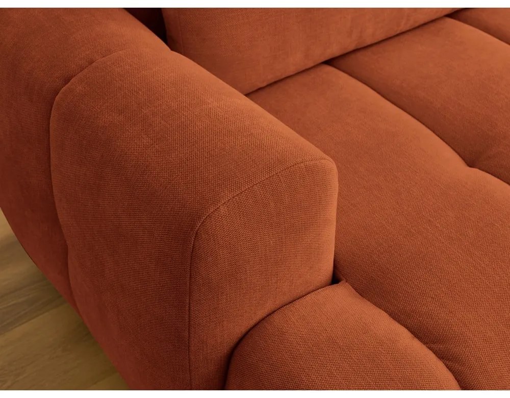 Сгъваем/с място за съхранение ъглов диван в тухлен цвят (десен ъгъл) Fuji – Bobochic Paris