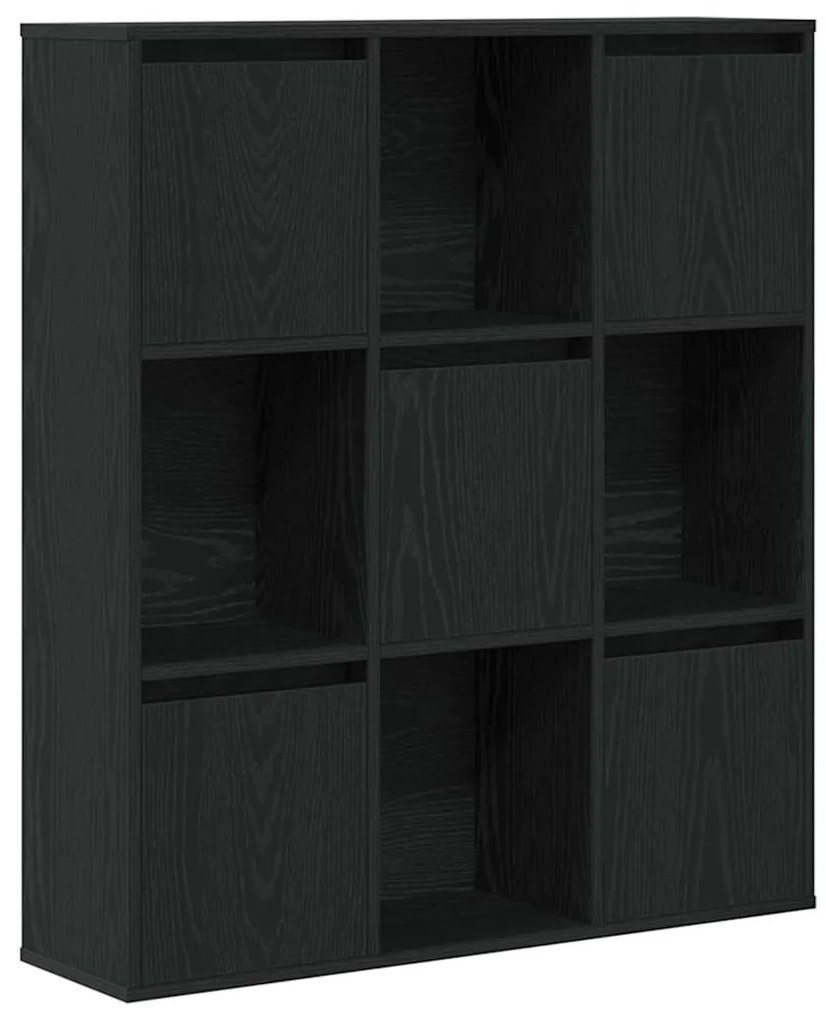 860401 vidaXL Библиотека, Черен дъб, 89x24x101,5 см, инженерно дърво