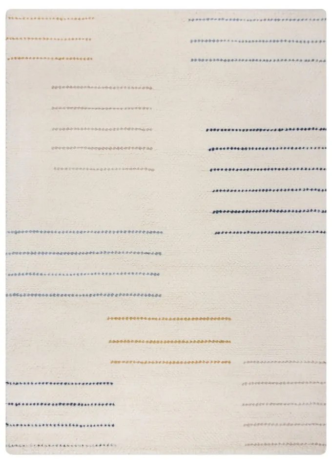 Кремав ръчно изработен вълнен килим 120x170 cm Dottie Geometric – Flair Rugs