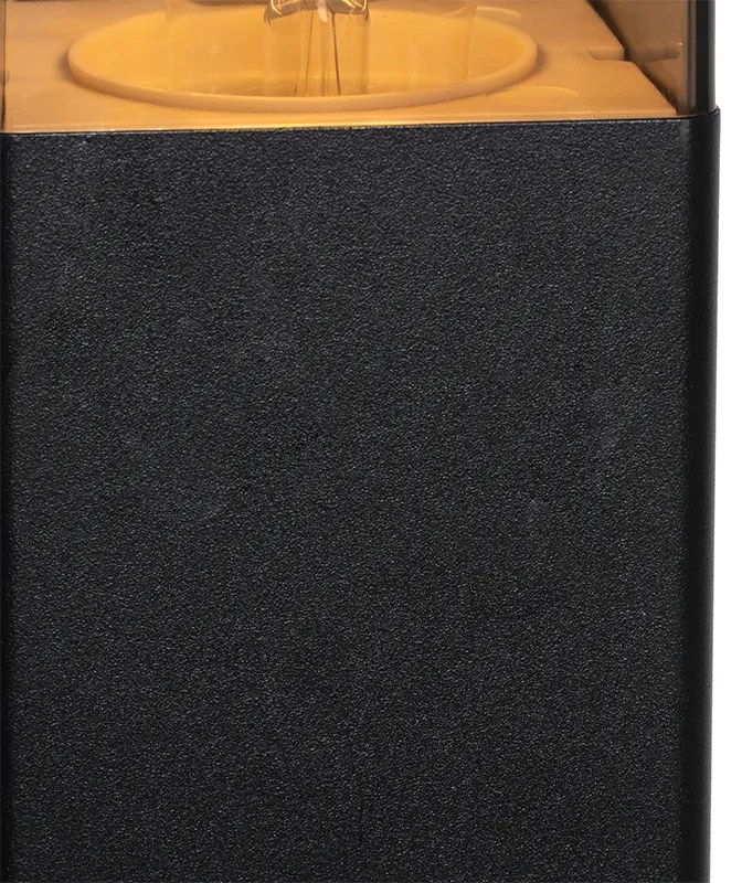 Подова лампа за външно осветление черна 70 см IP44 с димно стъкло - Denmark