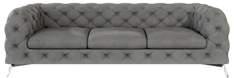 Сив кадифен диван 243 cm Chelsea – Ropez