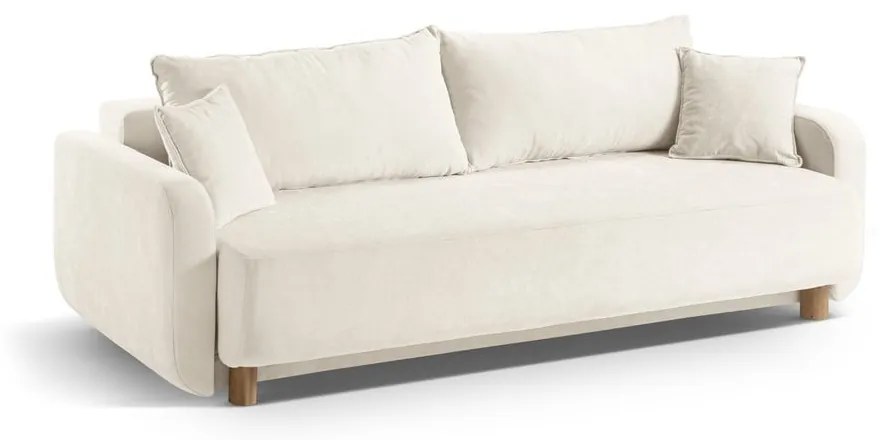 Кремав разтегателен диван с място за съхранение 231 cm Elen – Micadoni