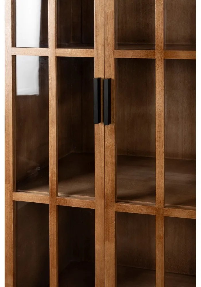 Витрина от масивно каучуково дърво в естествен цвят 80x140x38 cm Yaz – White Label