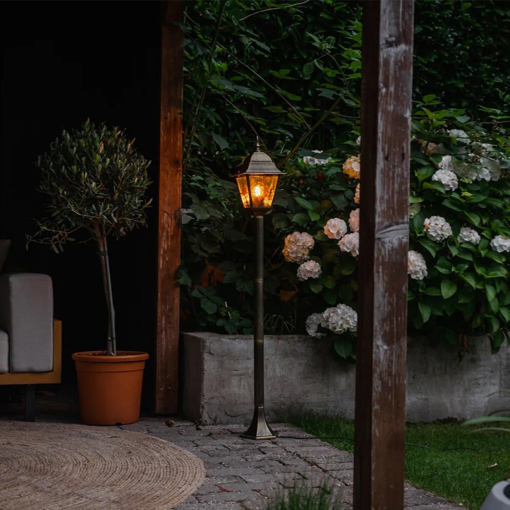 Винтидж външна лампа фенер антично злато 120 см - Antigua