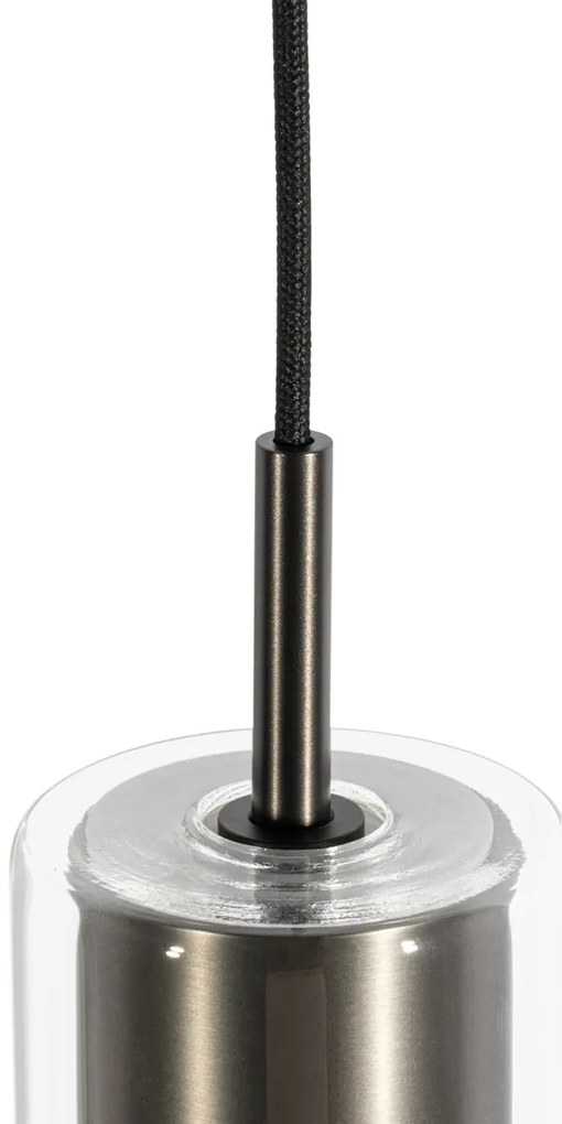 Модерна висяща лампа Gunmetal за 1-фазова релсова система - Iconic Lloyd