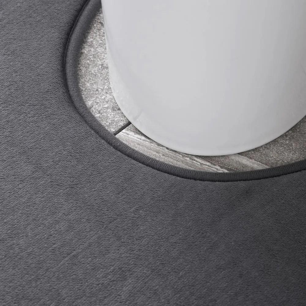 Тъмносиви килими за баня в комплект от 2 бр. WC от мемори пяна 50x80 cm Anti-Bacterial – Catherine Lansfield