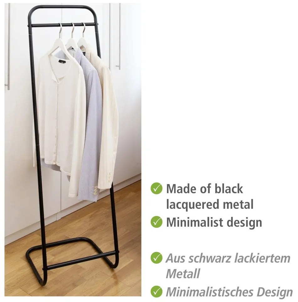 Черен метален стелаж за дрехи Surya - Wenko