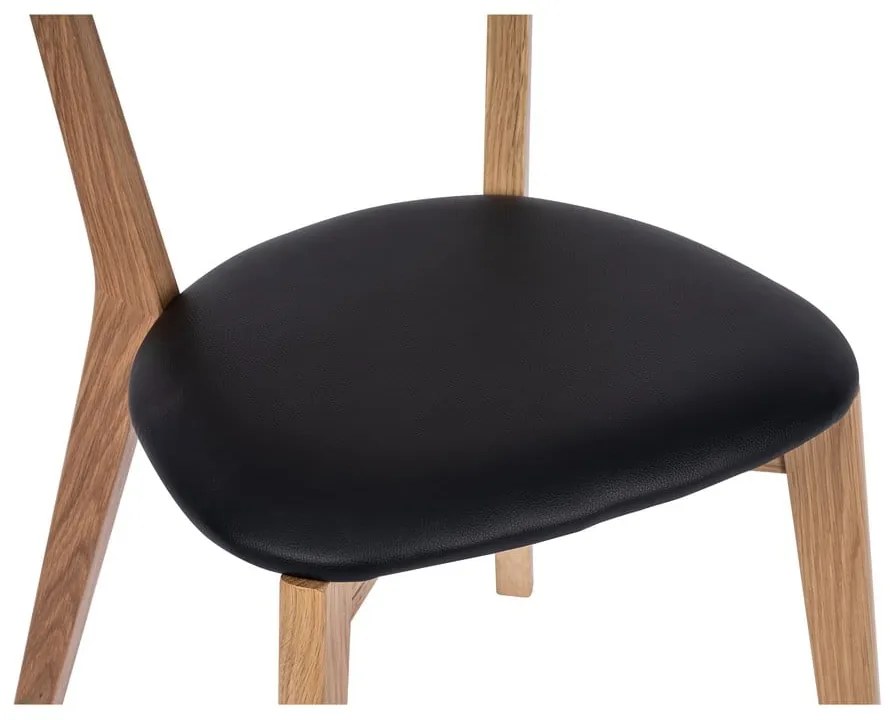 Дъбов трапезен стол с черна седалка Arch - Bonami Essentials