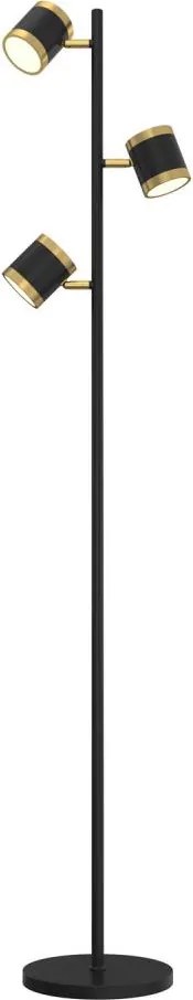 Wofi 3003-304S -LED Димируема подова лампа TOULOUSE 3xLED/7W/230V черна/златна