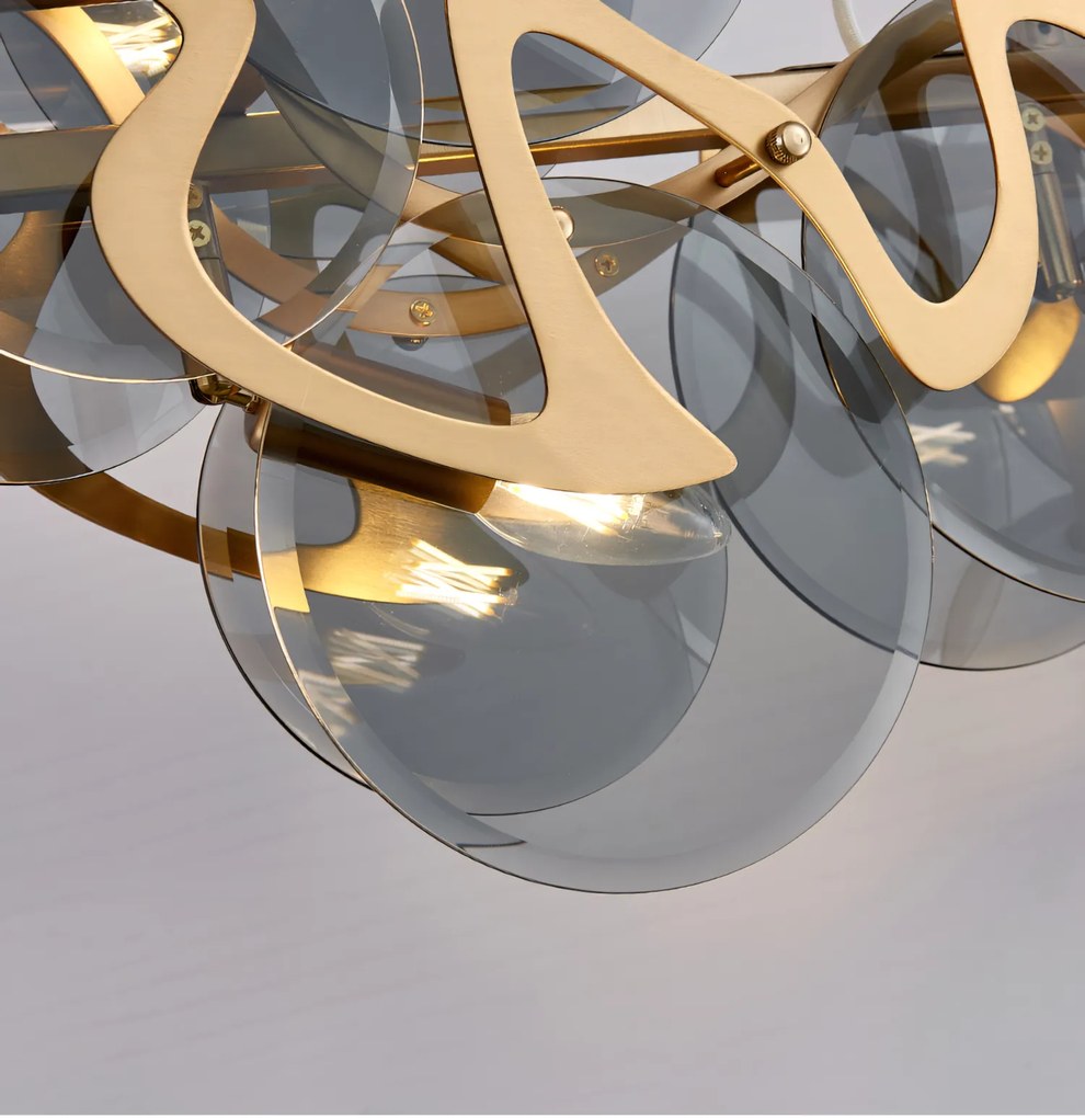 Лампа APP1545-8CP Brush Gold / Grey