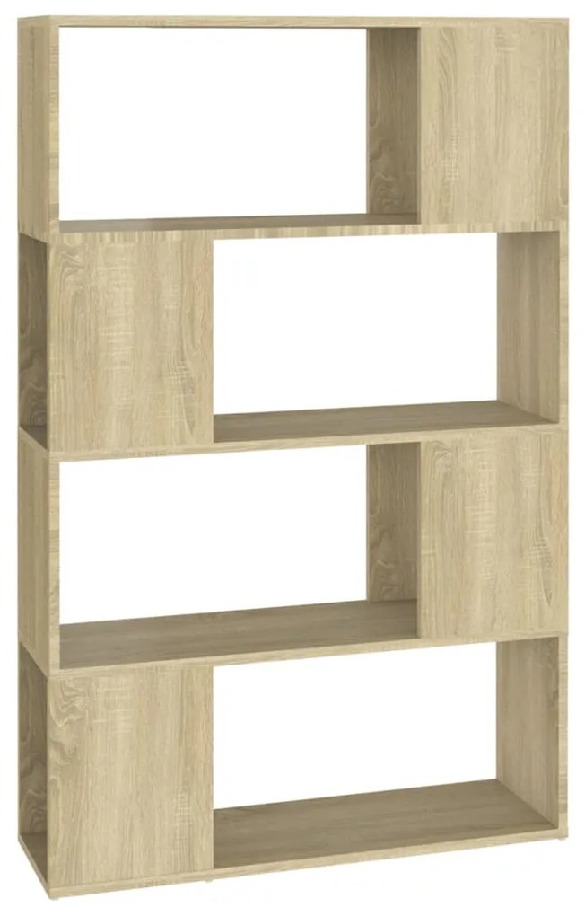 809137 vidaXL Библиотека, дъб сонома, 80x24x124,5 см, инженерно дърво