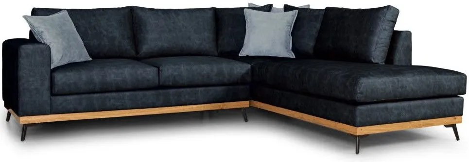 Ъглов диван Rotondo-Синьо тъмно-Дясно