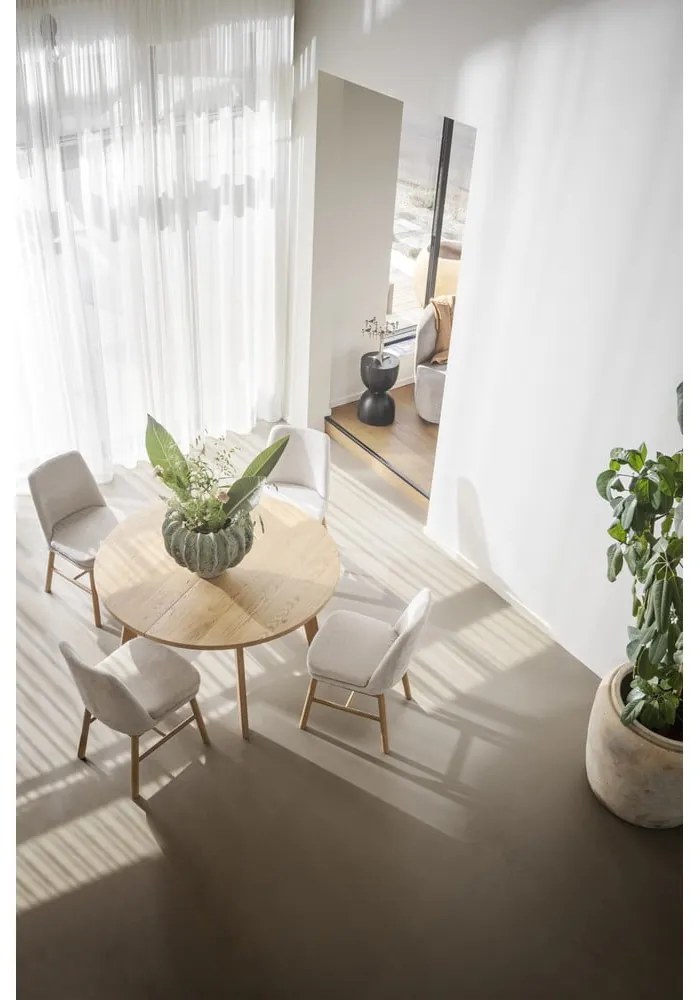 Кръгла сгъваема трапезна маса от декор от дъб в естествен цвят ø 130 cm Glenside – Rowico