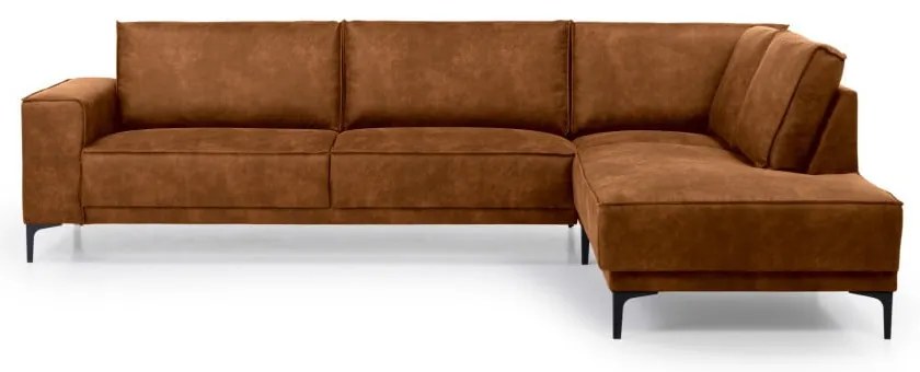 Светлокафяв ъглов диван от изкуствена кожа (десен ъгъл) Copenhagen - Scandic