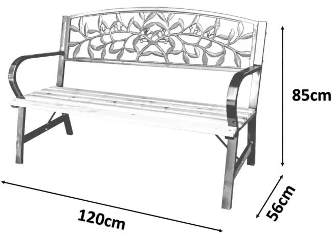 Градинска пейка 120 x 56 x 85 cm