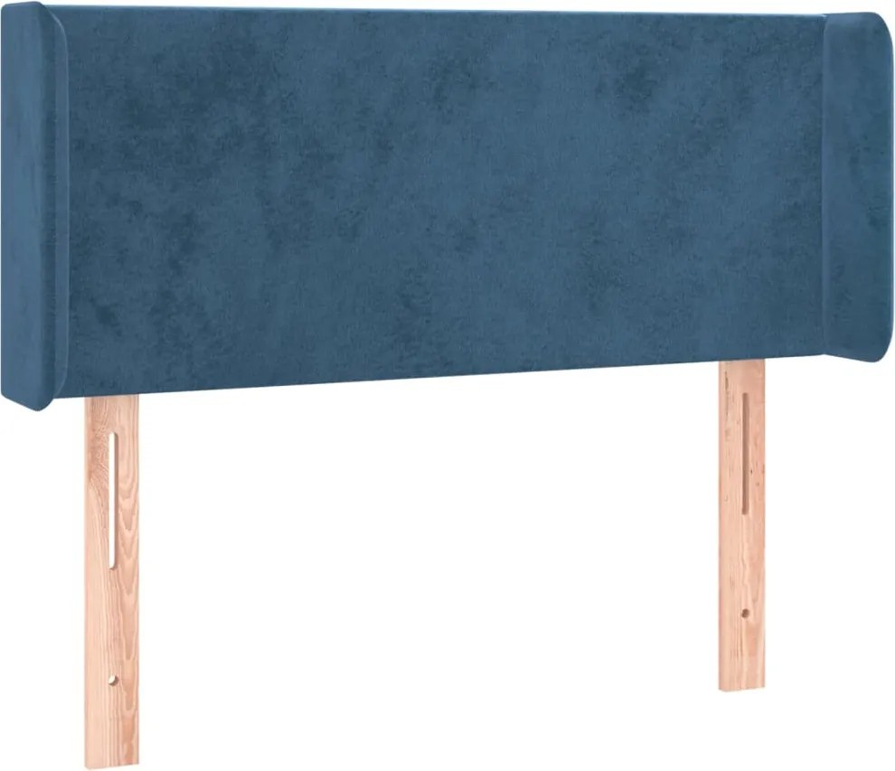 3118534 vidaXL Горна табла за легло, тъмносиня, 103x16x78/88 см, кадифе