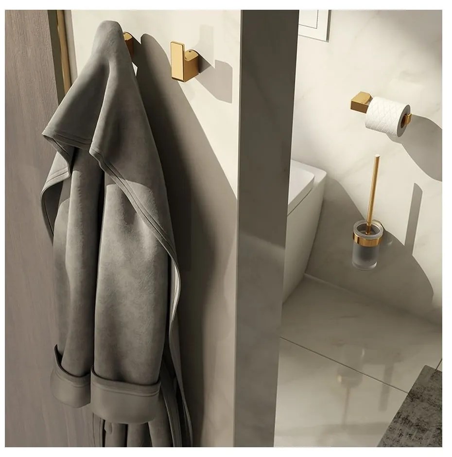 Стенни метални комплект куки 2 бр. златни Gedy Pirenei – Sapho