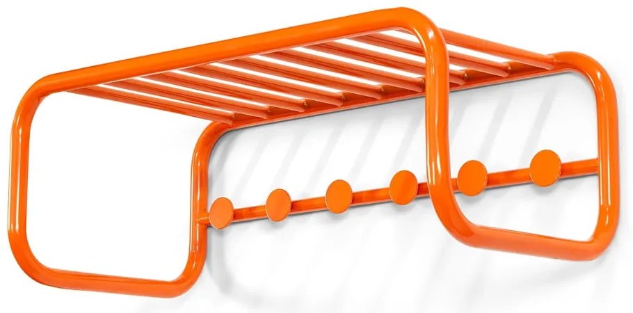 Оранжева метална стенна закачалка с рафт 72 cm Retro – Spinder Design