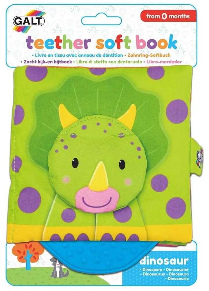 Galt - Бебешка шумяща книжка с гризалка - Динозавър
