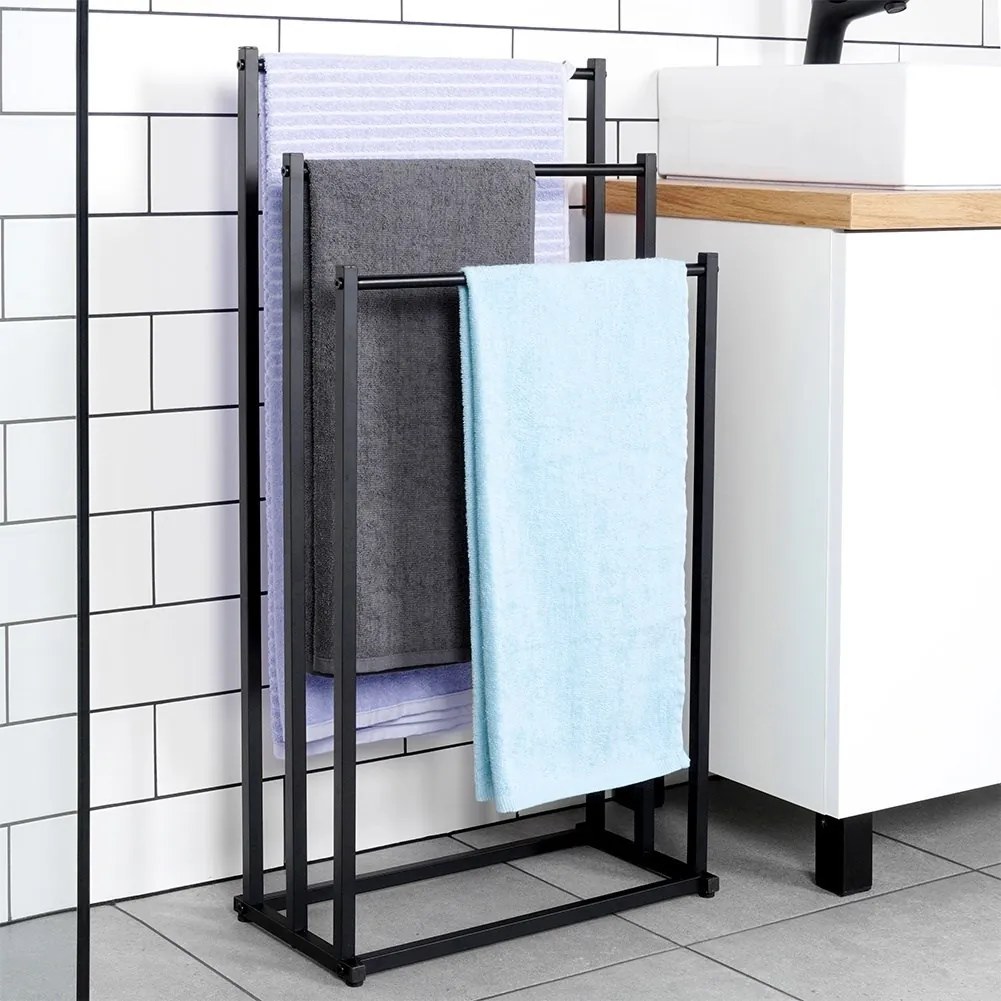 Метална стойка за хавлии за баня на 3 нива