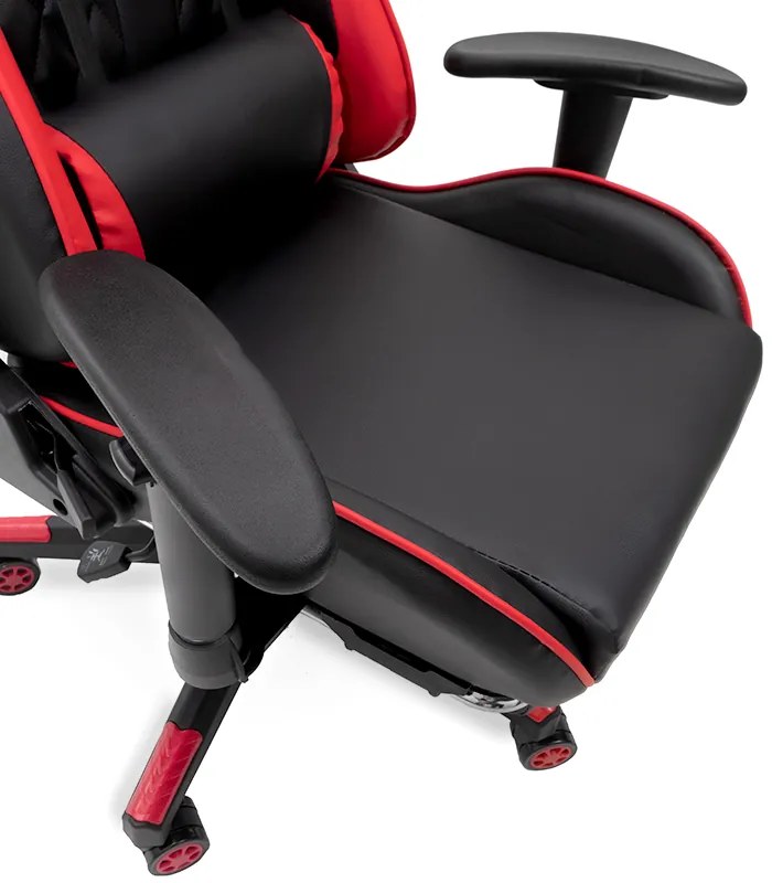 Масажен стол за игра с поставка за крака - червен