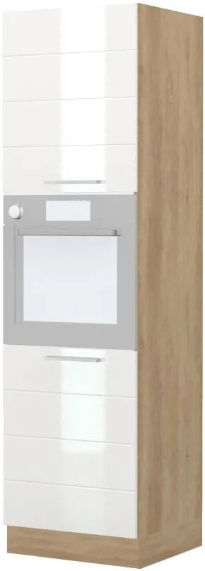 Висок подов шкаф за фурна Hudson K21-60-2KR-Oak - White