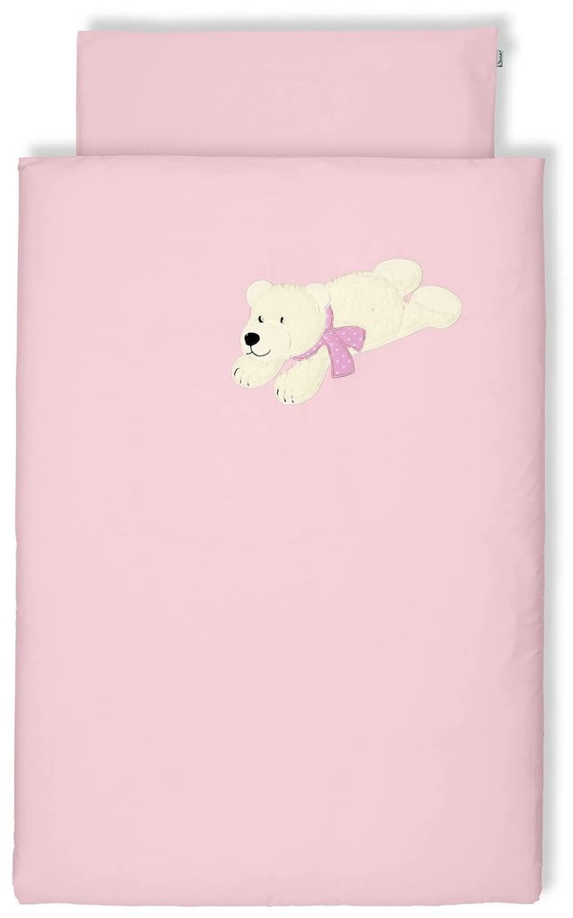 Sterntaler - Спален комплект за детско креватче Мече розово