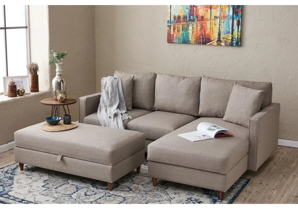 Бежов ъглов диван (десен ъгъл) Eva – Balcab Home