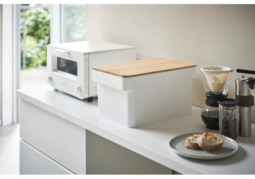 Кошница за бял хляб с бамбуков капак Yamazaki Tower - YAMAZAKI