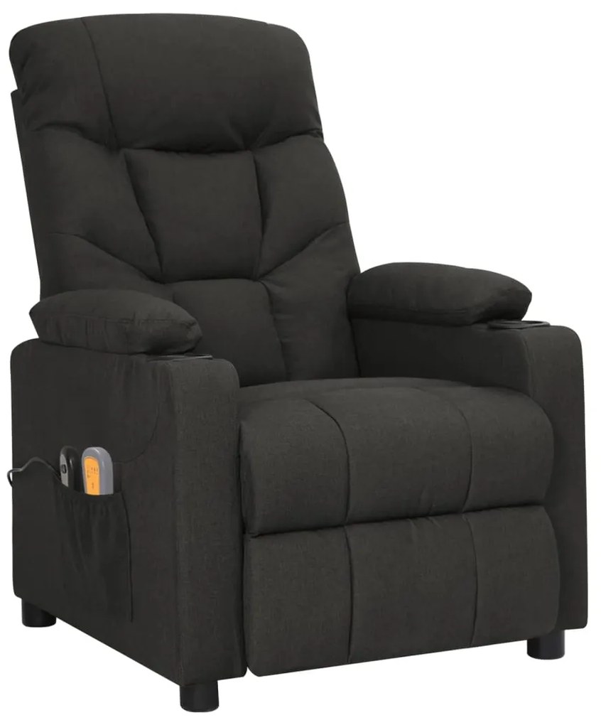 3098829 vidaXL Електрически масажен стол, черен, текстил