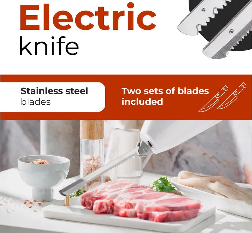 Електрически нож Adler AD 4512,200 W,Бял