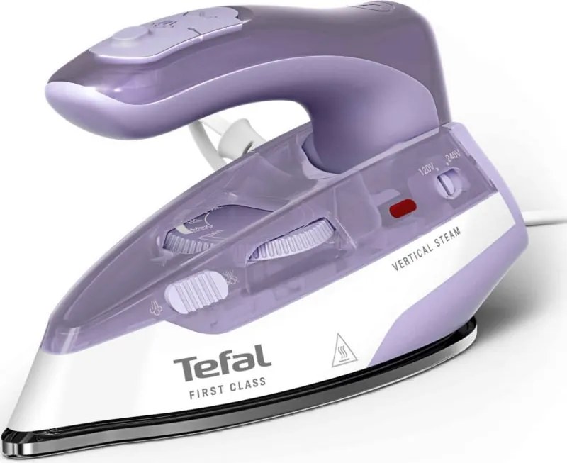 Ютия Tefal DB1612E0, 1000W, 70 мл, Dry&Steam, Вертикална пара, Microsteam 200, Бял/лилав