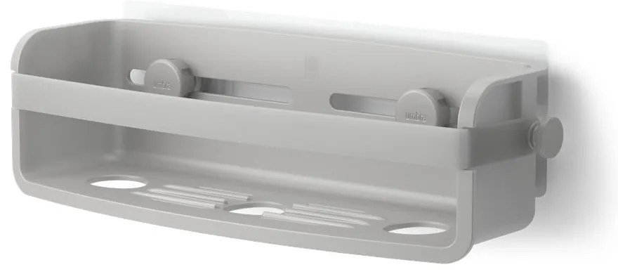 Сив самоносещ рафт за баня, изработен от рециклирана пластмаса Flex Adhesive - Umbra