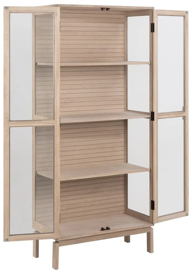 Витрина от дъбов декор в естествен цвят 80x180 cm Linley – Actona