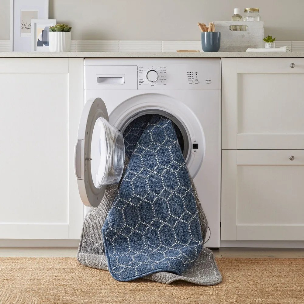 Тъмносиня пътека подходяща за пране 57x230 cm Argyll – Flair Rugs