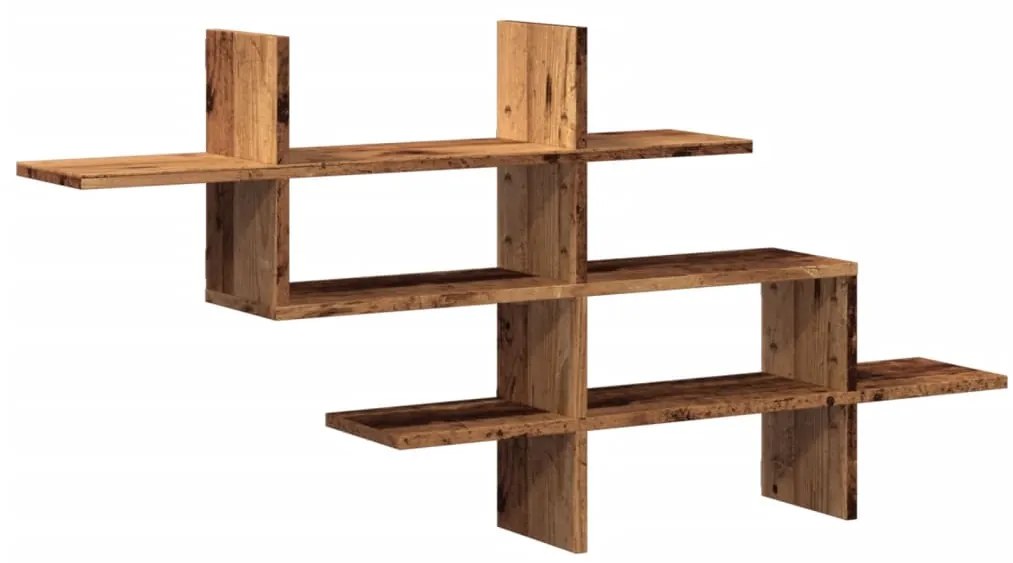 853270 vidaXL Стенен рафт, старо дърво, 124,5x18x60,5 см, инженерно дърво