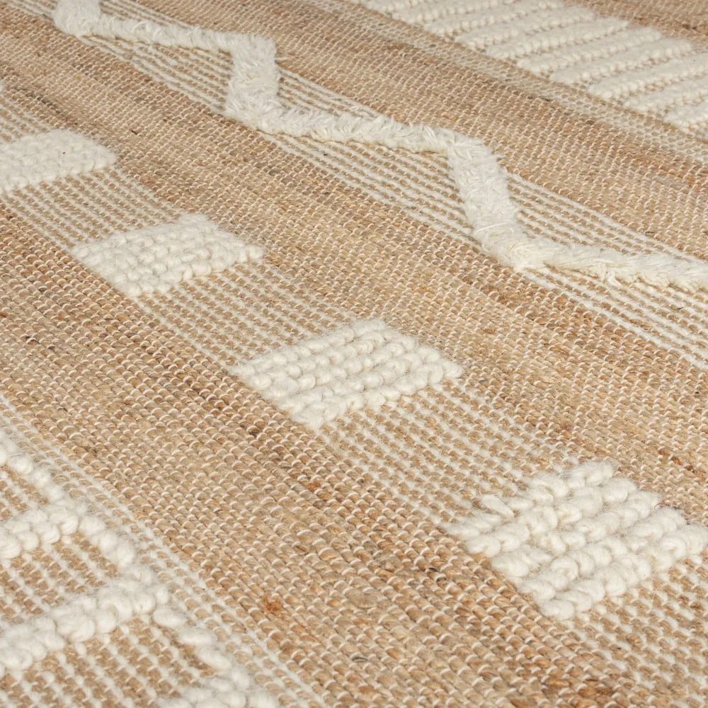 Бежов килим от юта , 160 x 230 cm Medina - Flair Rugs