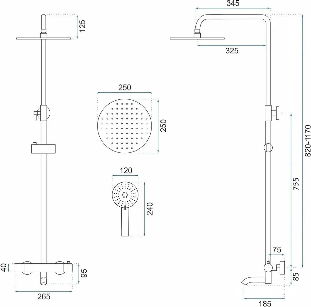 Душ система с Термостат Rea Lungo Titan