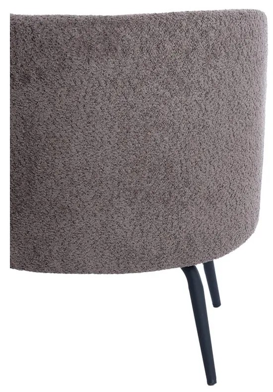 Тъмнокафяв фотьойл от плат букле Dieyda - Light & Living