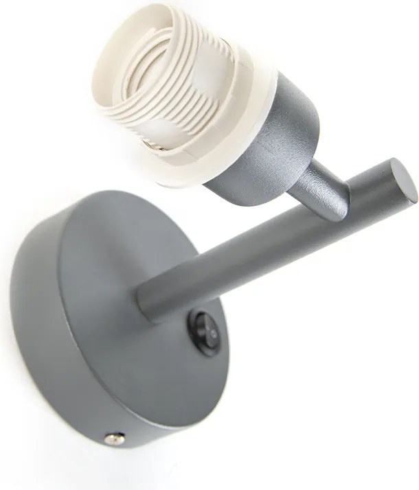 Модерна стенна лампа тъмно сива 1-светлина с превключвател - Combi