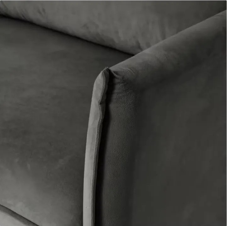 Тъмносив кадифен диван 203 cm Juli – Ropez